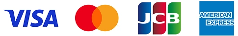 ご利用いただけるクレジットカード「VISA」「Master Card」「JCB」「AMERICAN EXPRESS」