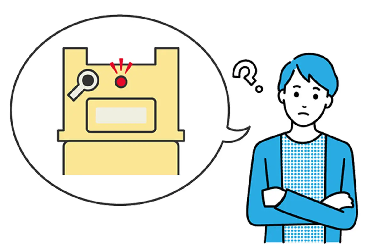 ガスマイコンメーターの赤いランプは点滅していますか？